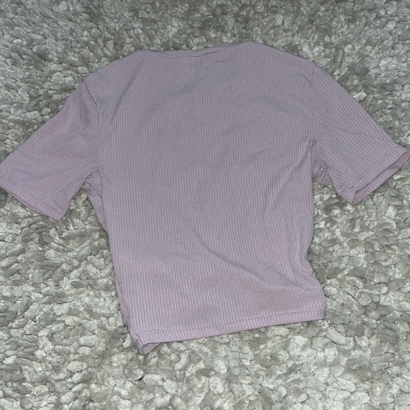 H&M Divided Lavender Crop Top w/ Knotted Front - Picture 3 of 6